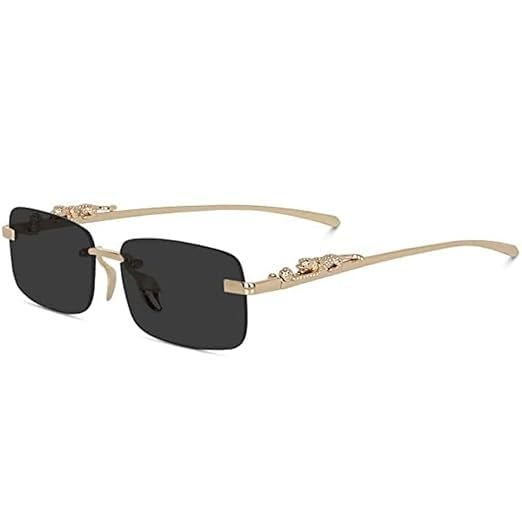 Jaguar Rimless Rectangle Retro Luxury Sunglasses for Men & Women Unisex | UV400 Protection