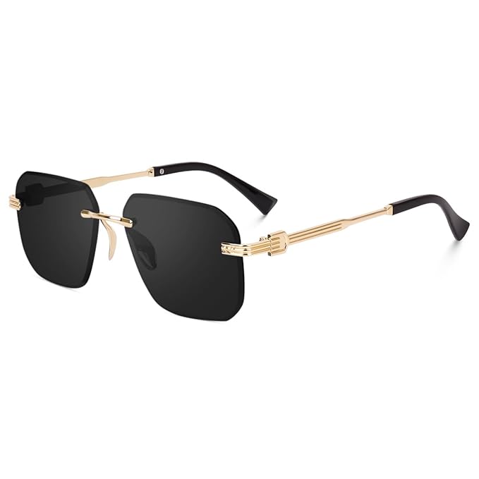 BMS UV Protected Square Rimless Sunglasses for Men and Women | Trending